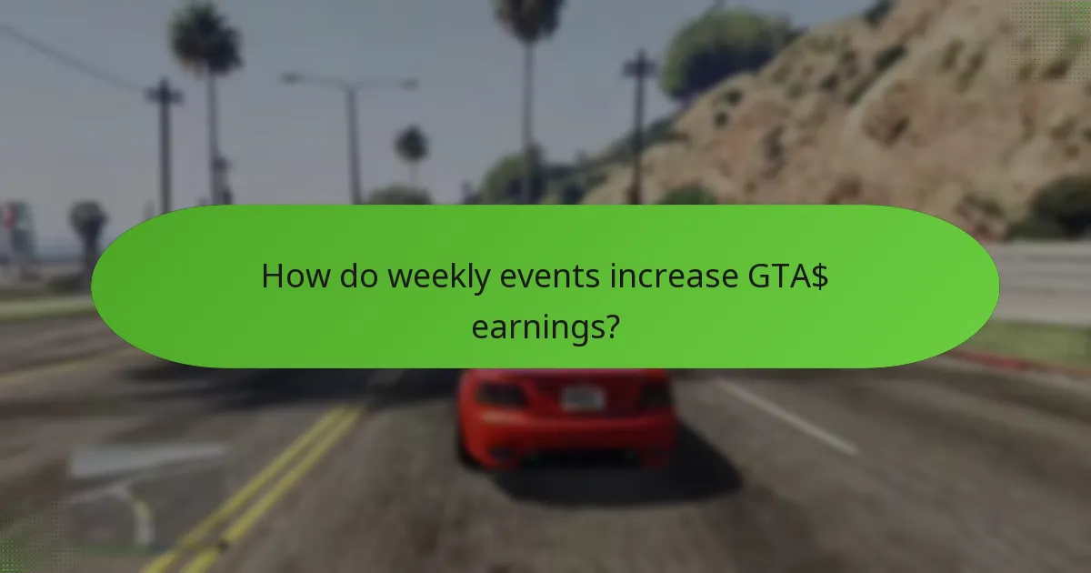 How do weekly events increase GTA$ earnings?